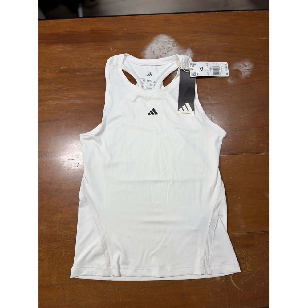 NWT Adidas Tank Top Womens XS White IY9171 Climacool Slim Fit Training Racerback